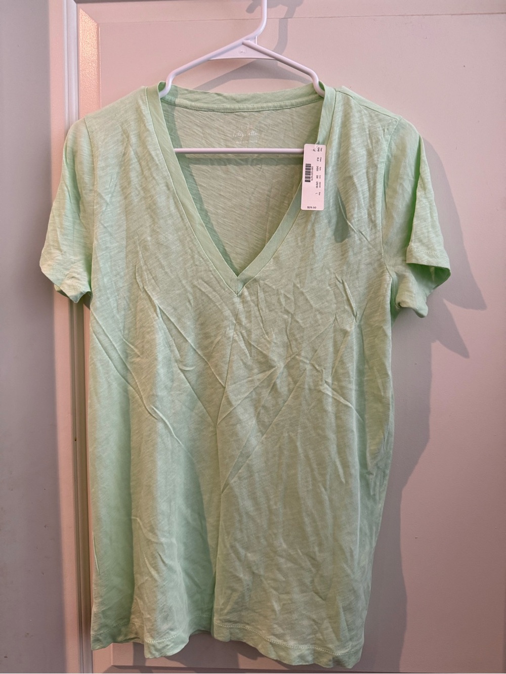 J. Crew Mint Green V-Neck Short Sleeve Tee
